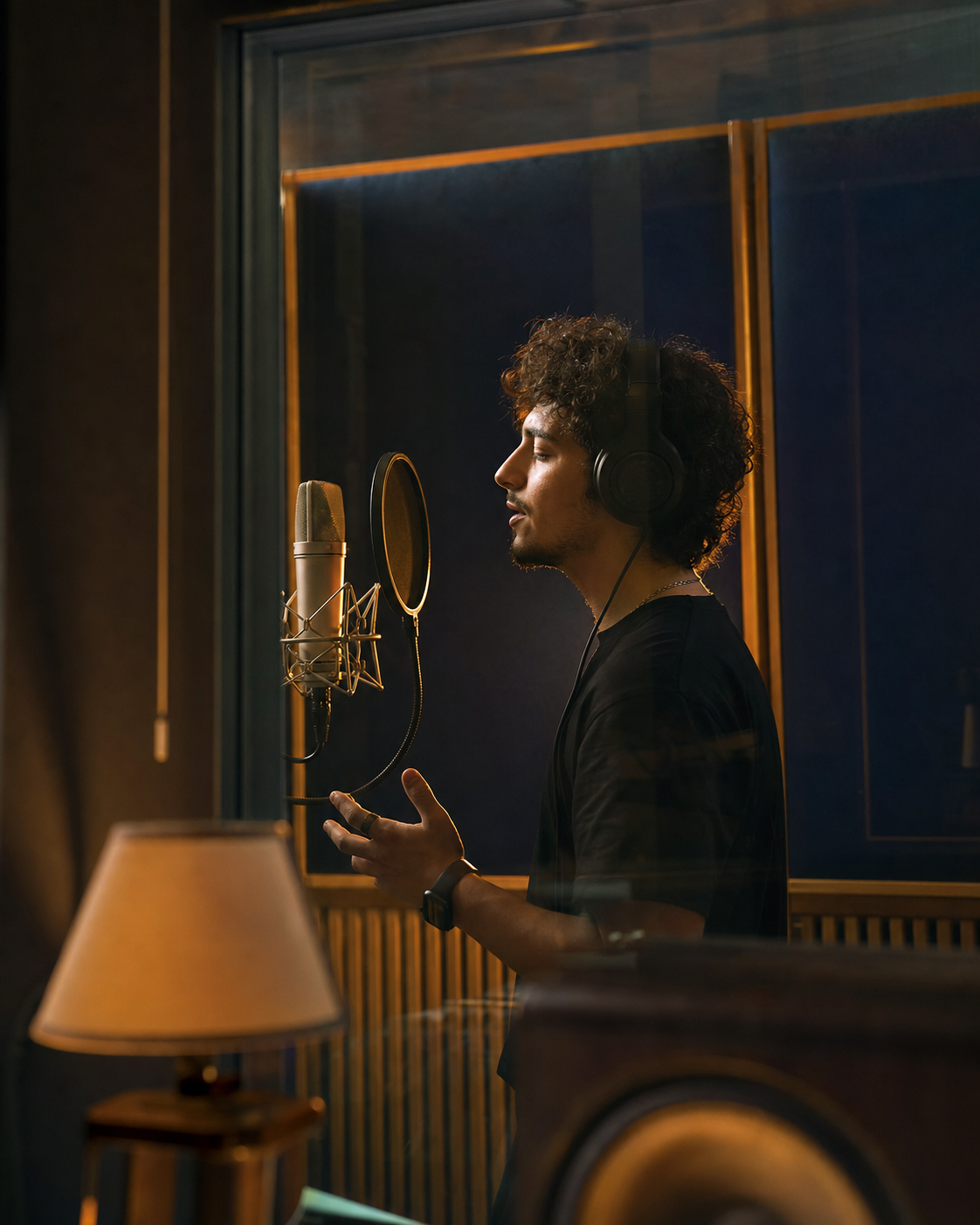 Registrazione vocale nel booth AudioMaster