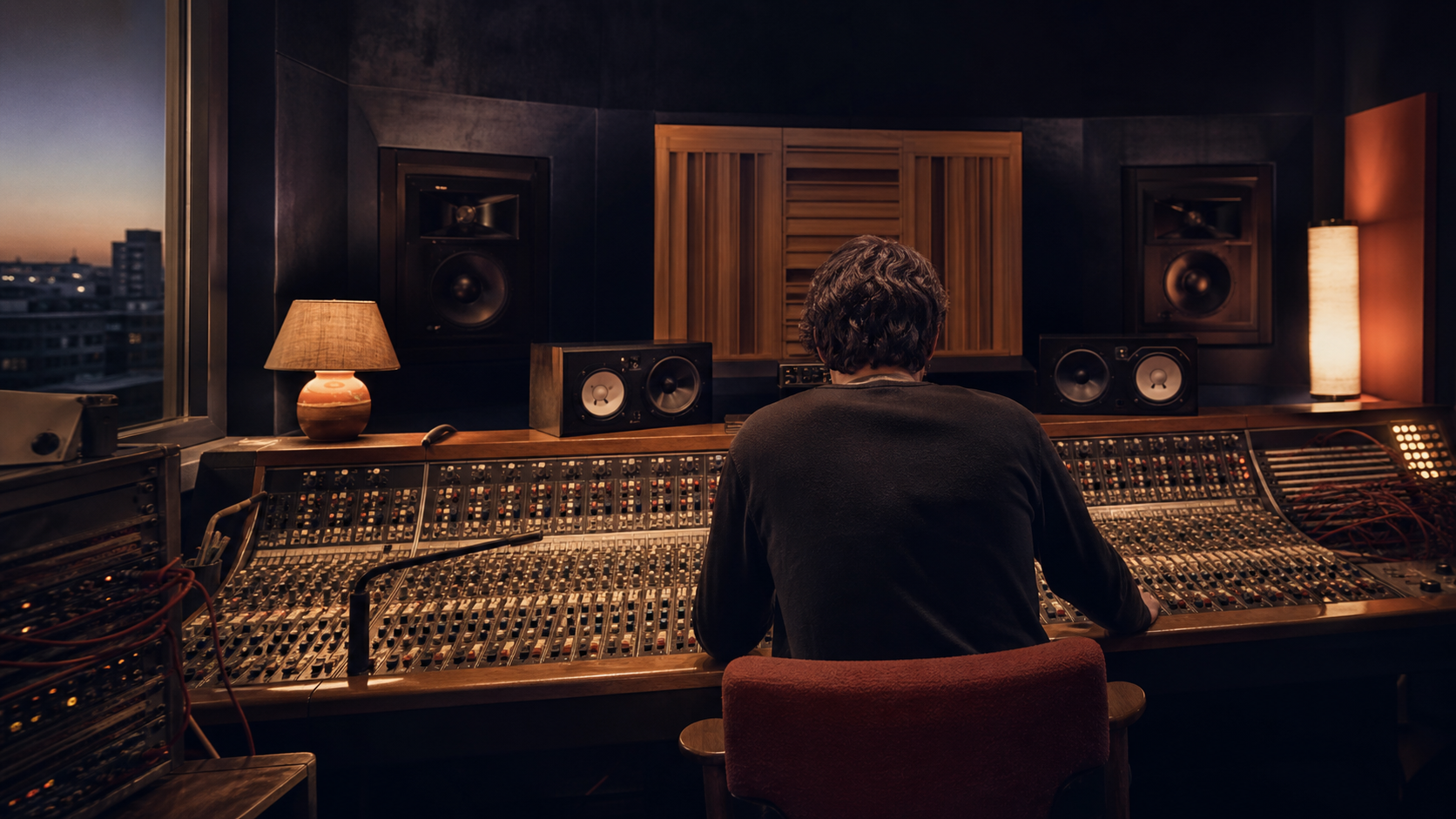 Control room dello studio AudioMaster a Roma